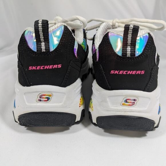 Skechers D'Lites Womens Summer Fiesta Black Rainbow Lace Up Sneaker Size 6.5 - Picture 4 of 10